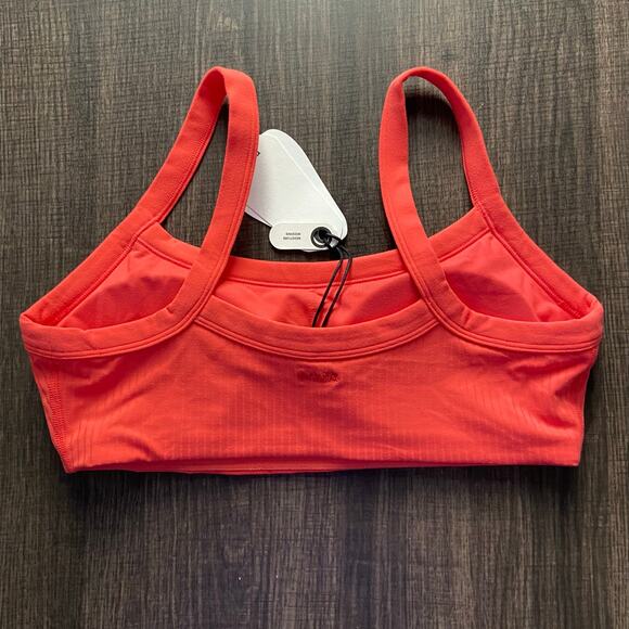 Prana Luxara Rib Sports Bra Women's S Rose Fire Scoop Neck Lightweight Stretch - Picture 5 of 7